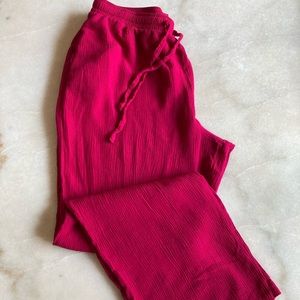 Stretch waist pants sag harbor small magenta w/ pockets
